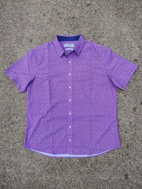 Nick Graham Everywhere Shirt Mens XL Pink Purple Geometric Stretch Modern Fit